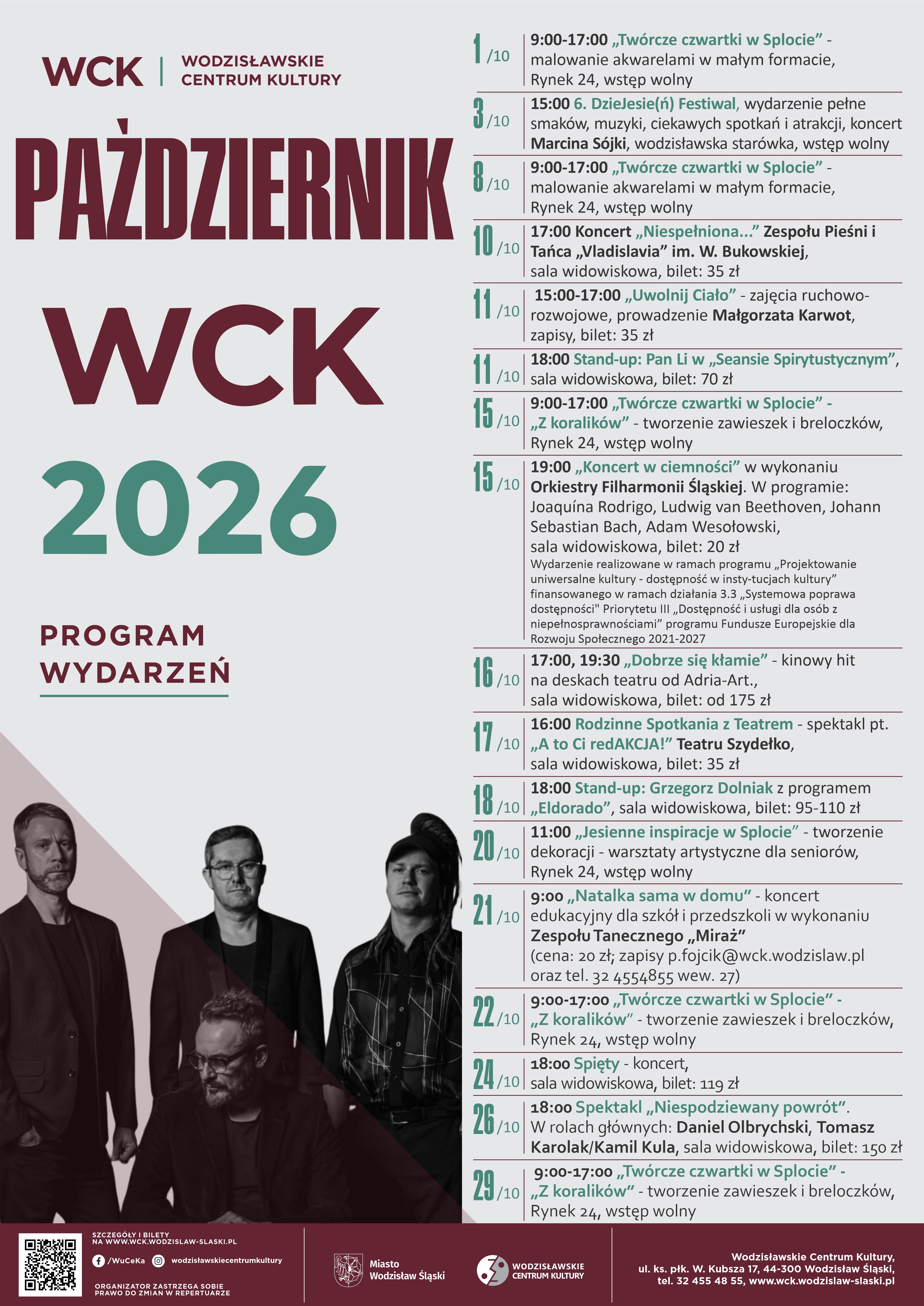 plakat promujący program imprez na&nbsp;październik