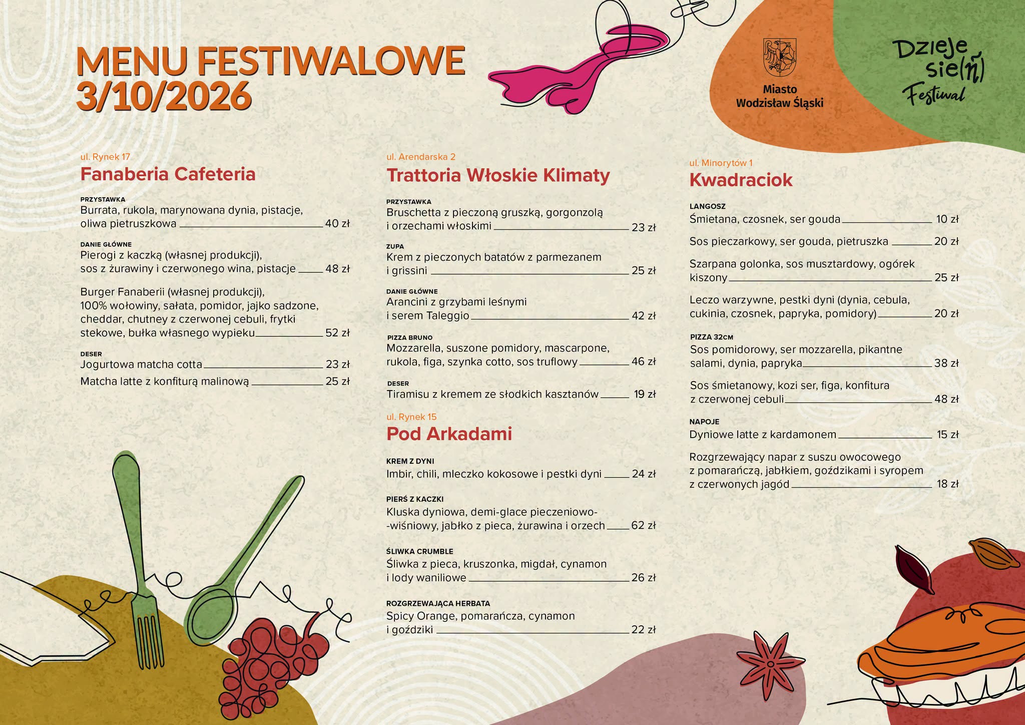 festiwalowe menu