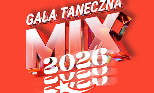 napis Gala Taneczna MIX na czerownym tle 