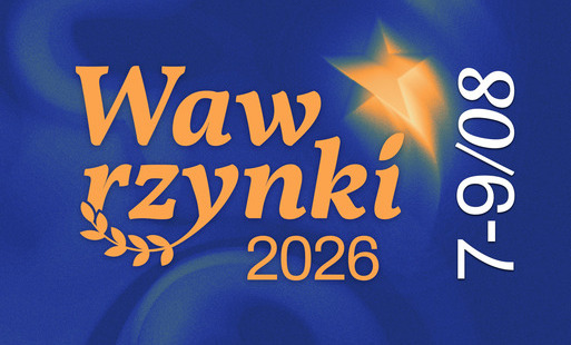 napis Wawrzynki na granatowym tle